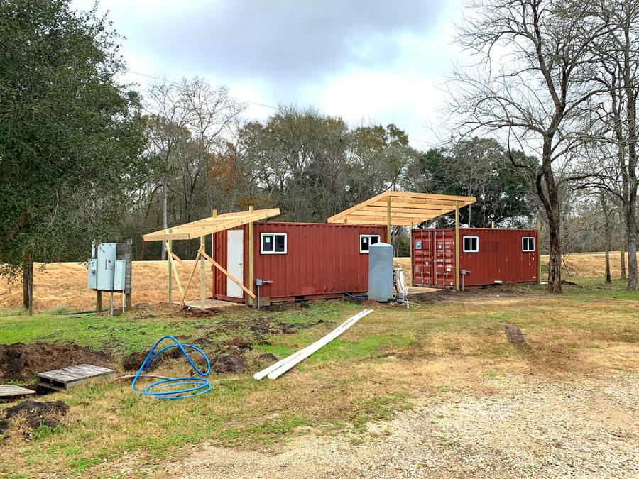 Shower and laundry buildings being built at the park